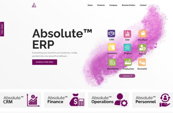 Absolute ERP Website Design by ufound, Dubai UAE