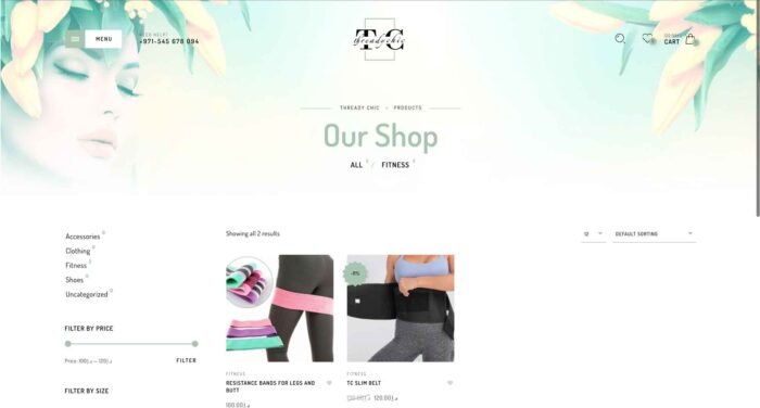 ThreadyChic, Dubai e-commerce website design by ufound