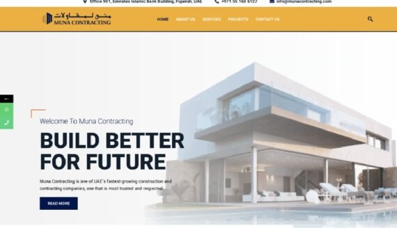 Muna COntracting website designed by ufound